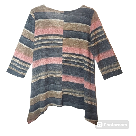 Kate Park women's XL striped print long sleeves pullover blouse. NWT 3081 - Picture 4 of 4